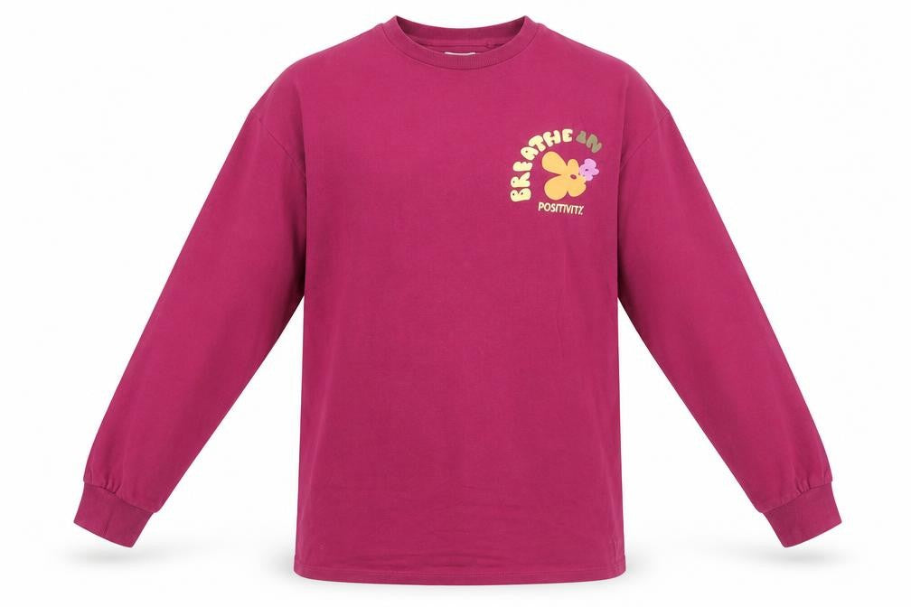 Next Girls Purple Long Sleeve Graphic T-Shirt 13Y Regular Fit Cotton