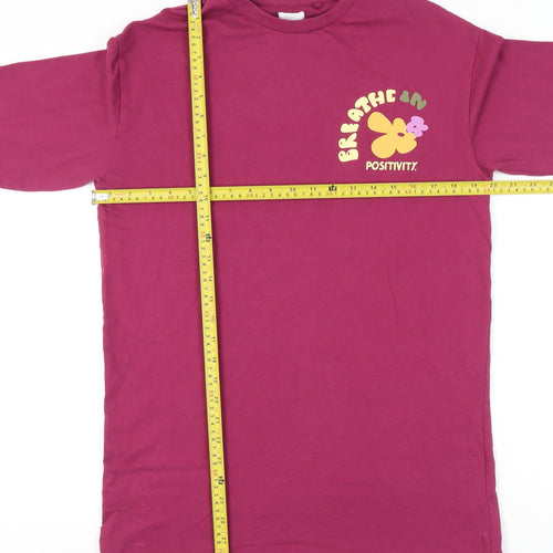 Next Girls Purple Long Sleeve Graphic T-Shirt 13Y Regular Fit Cotton