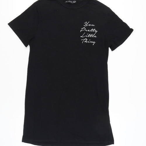 PrettyLittleThing Women's Black Size 8 Short Sleeve Cotton T-Shirt