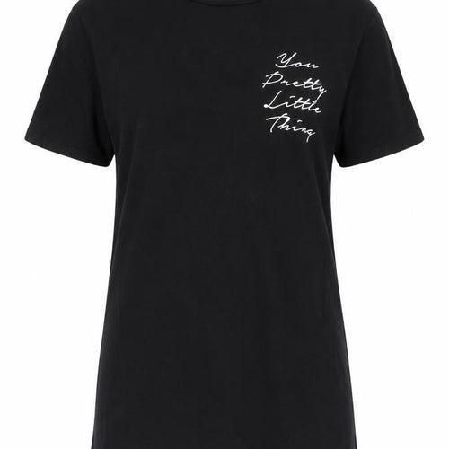 PrettyLittleThing Women's Black Size 8 Short Sleeve Cotton T-Shirt