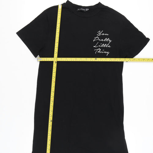 PrettyLittleThing Women's Black Size 8 Short Sleeve Cotton T-Shirt