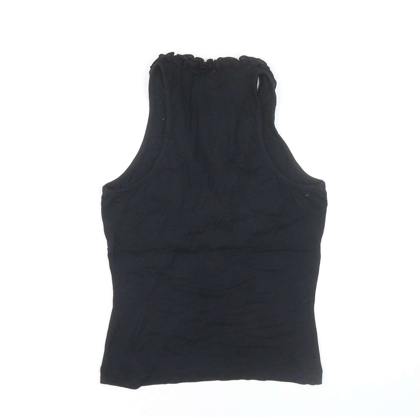 Next Women’s Black V-Neck Ruffle Wrap Halter Tank Top Size 10