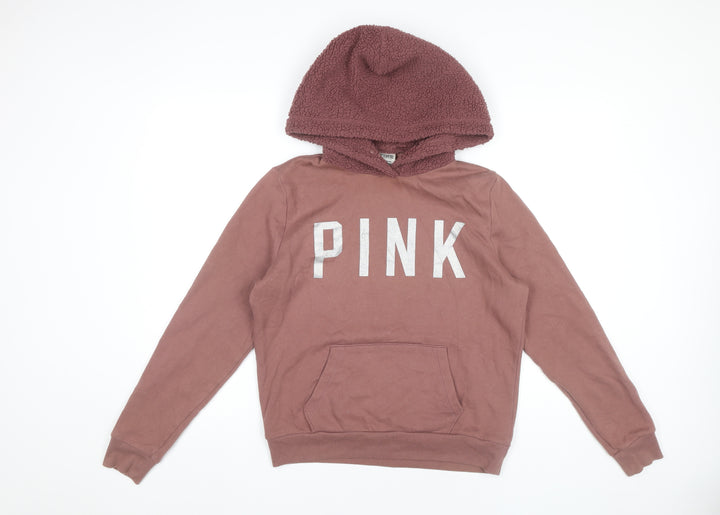 Victoria's Secret PINK Womens Brown Hoodie Pullover Size S Cotton Blend