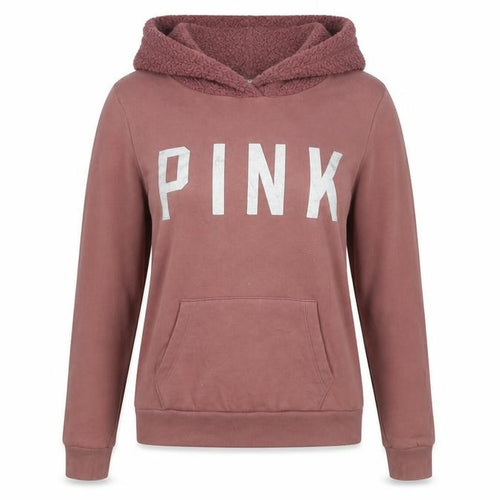 Victoria's Secret PINK Womens Brown Hoodie Pullover Size S Cotton Blend