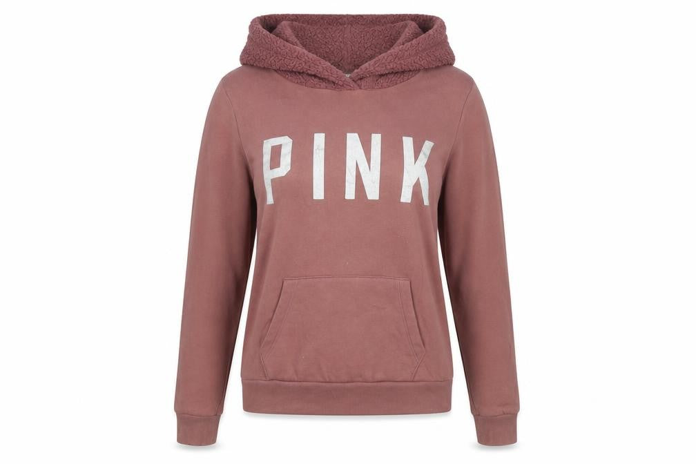 Victoria's Secret PINK Womens Brown Hoodie Pullover Size S Cotton Blend