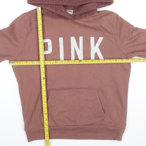 Victoria's Secret PINK Womens Brown Hoodie Pullover Size S Cotton Blend