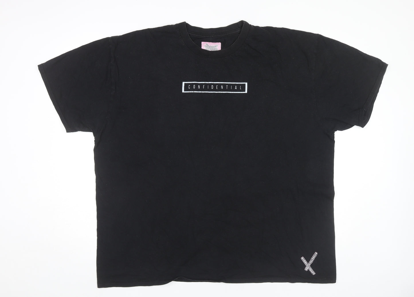 HXGHLYCLSSXFD Mens Black Cotton Graphic Print T-Shirt Size L