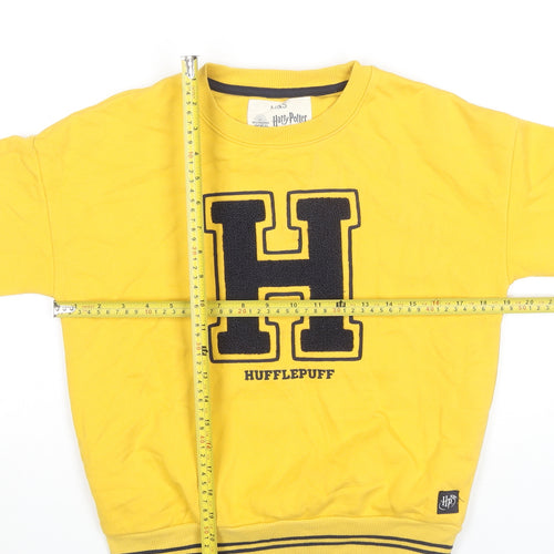 Harry Potter Boys Yellow Hufflepuff Sweatshirt 10-11Y Crew Neck Pullover