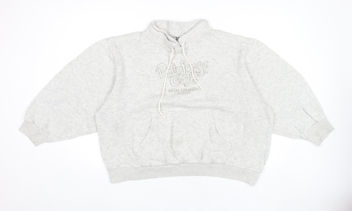 Rainforest Cafe Women’s Grey Pullover Hoodie Sweatshirt Size L