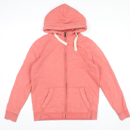 Fat Face Women’s Pink Full Zip Hoodie UK 10 Cotton Blend Casual