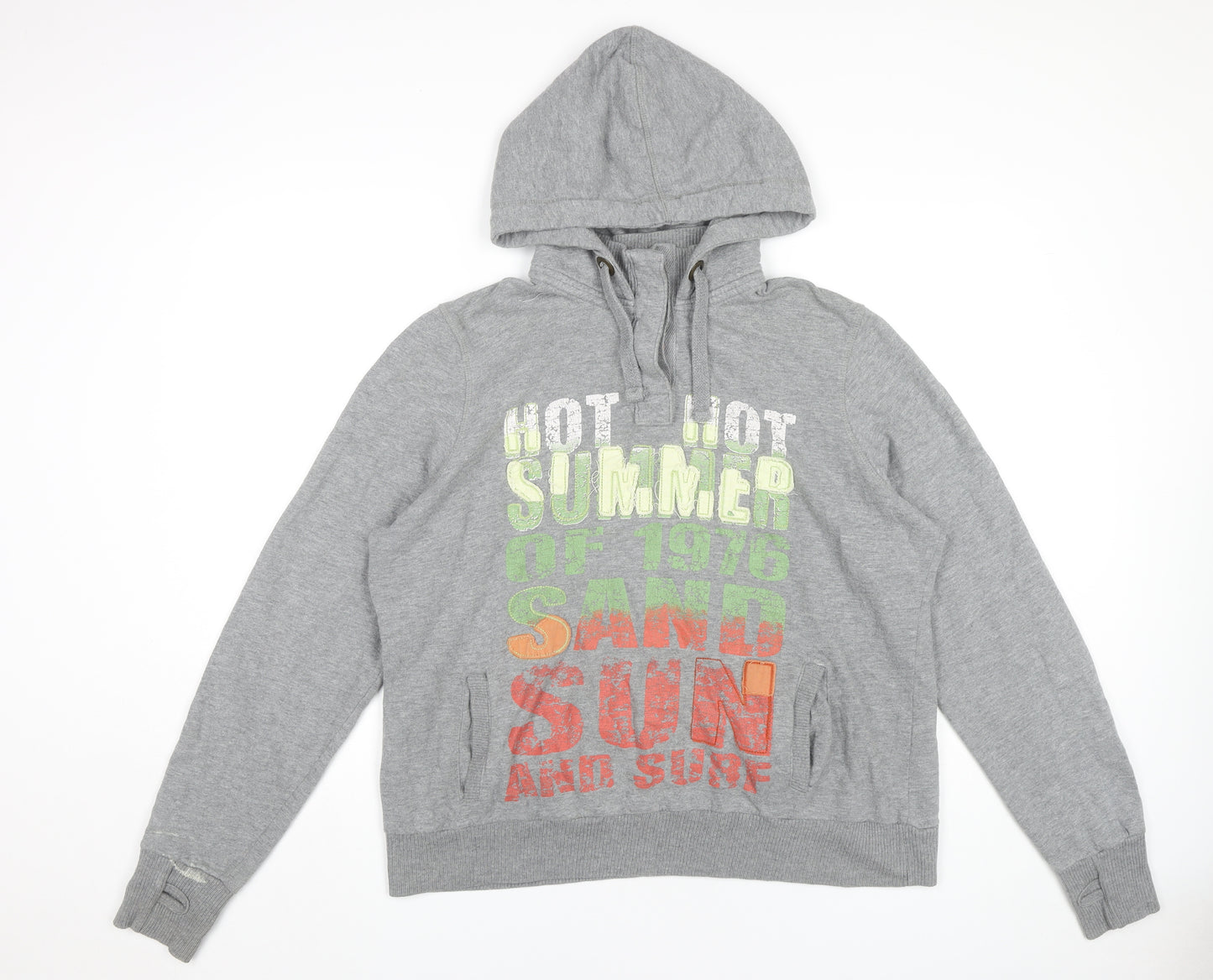 Next Women’s Grey Hoodie Size 20 Cotton Pullover Graphic Print