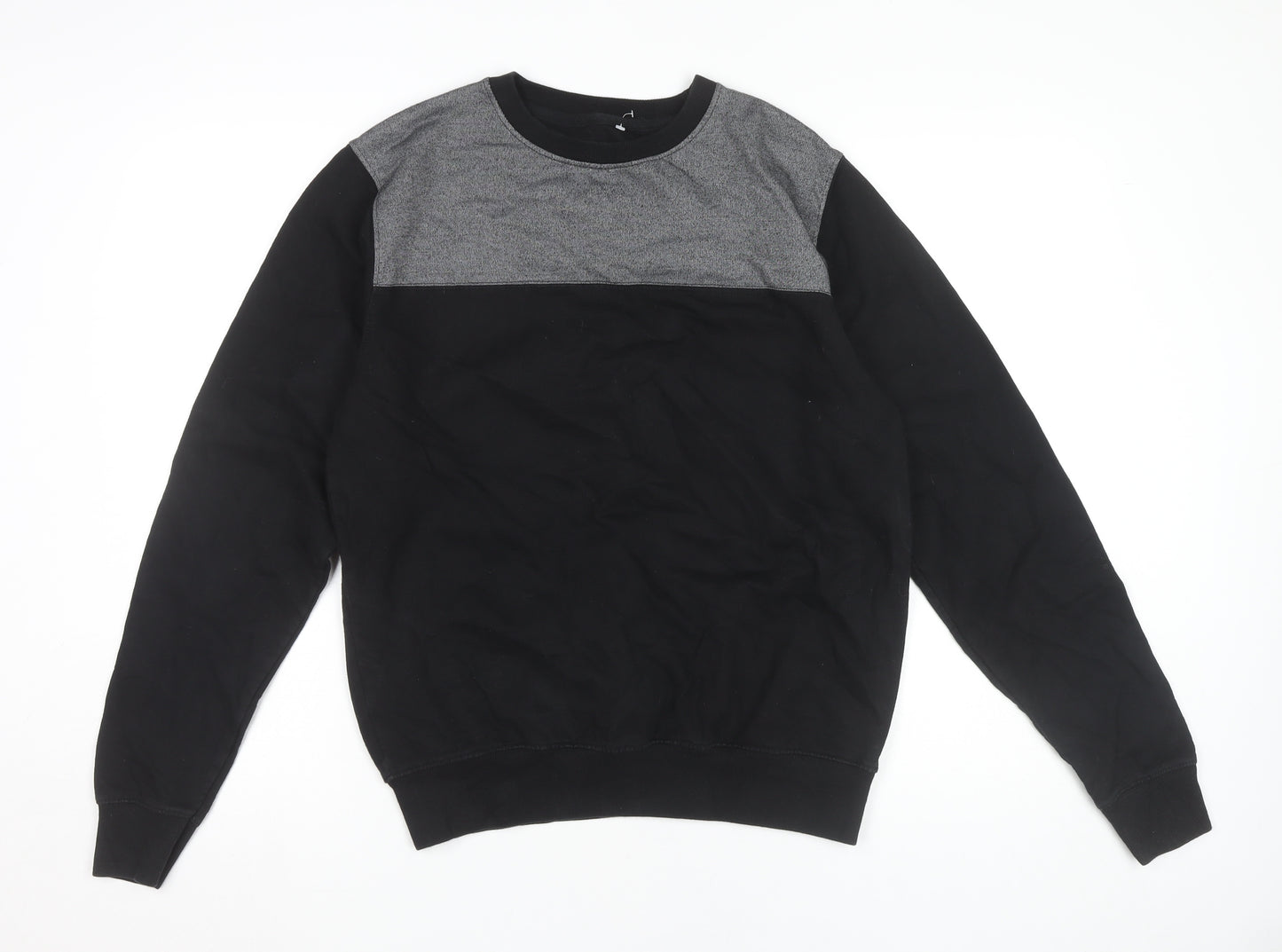 dStruct Men's Black Grey Pullover Sweatshirt Size M Crew Neck