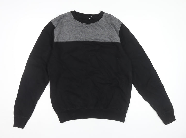 dStruct Men's Black Grey Pullover Sweatshirt Size M Crew Neck