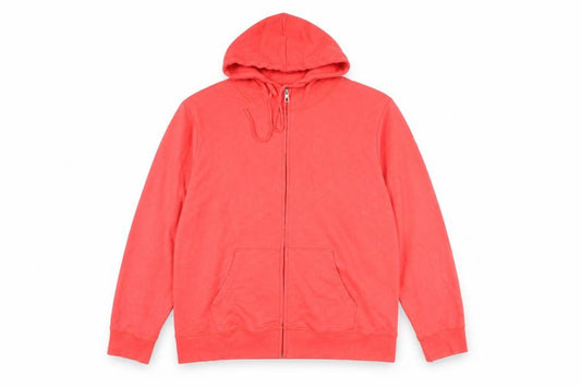 Front view of C&A women’s red full zip hoodie sweatshirt, size 2XL, cotton blend