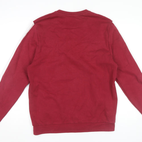 Jack Wills Mens Red White Logo Sweatshirt Size L Crew Neck Pullover