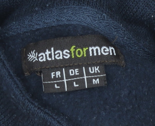 Atlas For Men Men's Blue Fleece Pullover Sweatshirt M 1/4 Zip Outdoor
