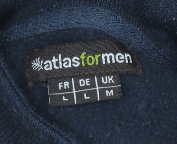 Atlas For Men Men's Blue Fleece Pullover Sweatshirt M 1/4 Zip Outdoor