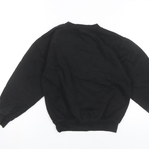 Uneek Girls Black Christmas Sweatshirt 9-10 Years Pullover Graphic Print