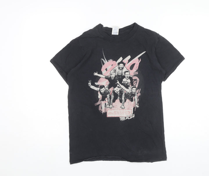 McBusted Womens Black Small Tour 2014 Graphic Band T-Shirt