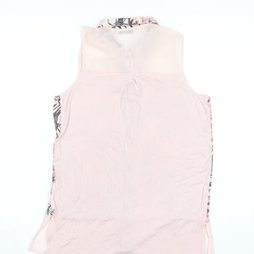 Next Women’s Pink Floral Sleeveless Collared Blouse UK 12