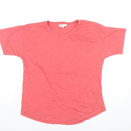 Warehouse Womens Pink Cotton Blend Crew Neck T-Shirt UK 10