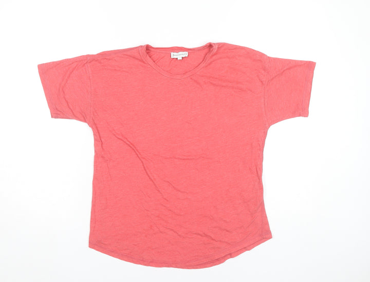 Warehouse Womens Pink Cotton Blend Crew Neck T-Shirt UK 10