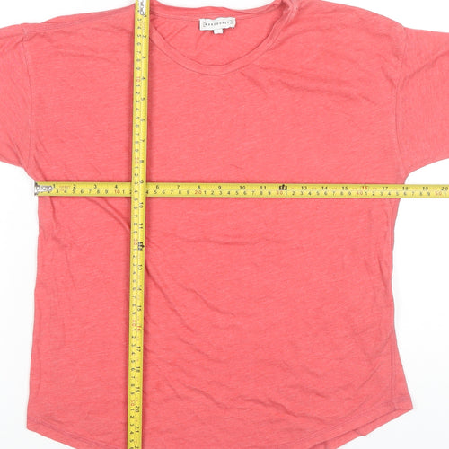 Warehouse Womens Pink Cotton Blend Crew Neck T-Shirt UK 10