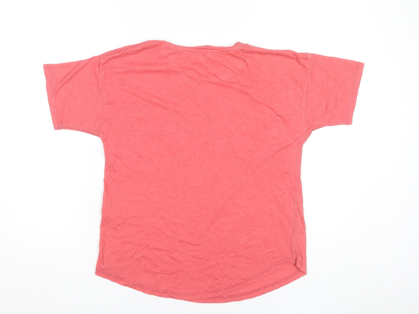 Warehouse Womens Pink Cotton Blend Crew Neck T-Shirt UK 10