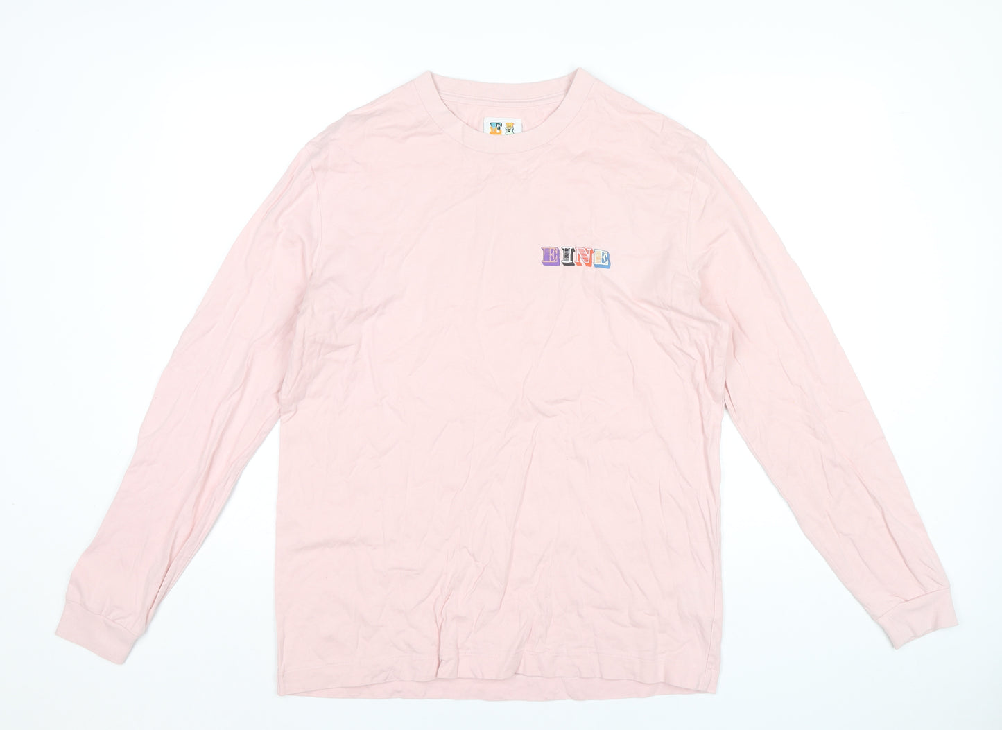 Eine Women’s Pink Long Sleeve Cotton Graphic T-Shirt L