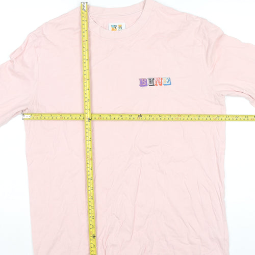 Eine Women’s Pink Long Sleeve Cotton Graphic T-Shirt L