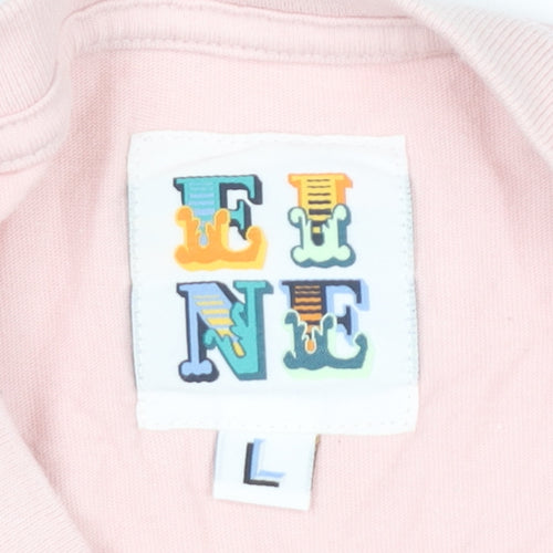 Eine Women’s Pink Long Sleeve Cotton Graphic T-Shirt L