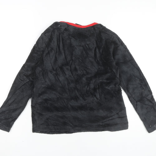 NBA Boys Black Chicago Bulls Fleece Pyjama Top 9-10 Years Long Sleeve