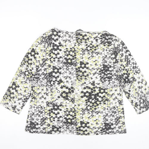 Minuet Petite Womens Multicoloured Geometric Blouse L Tunic 3/4 Sleeve