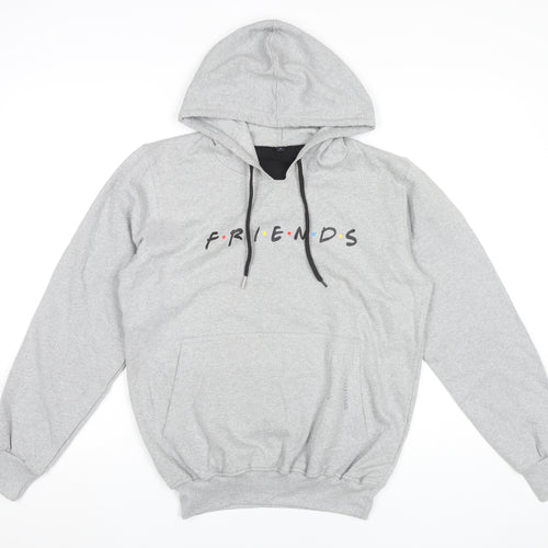 Friends Grey Unisex Adults Pullover Hoodie Small Logo Print