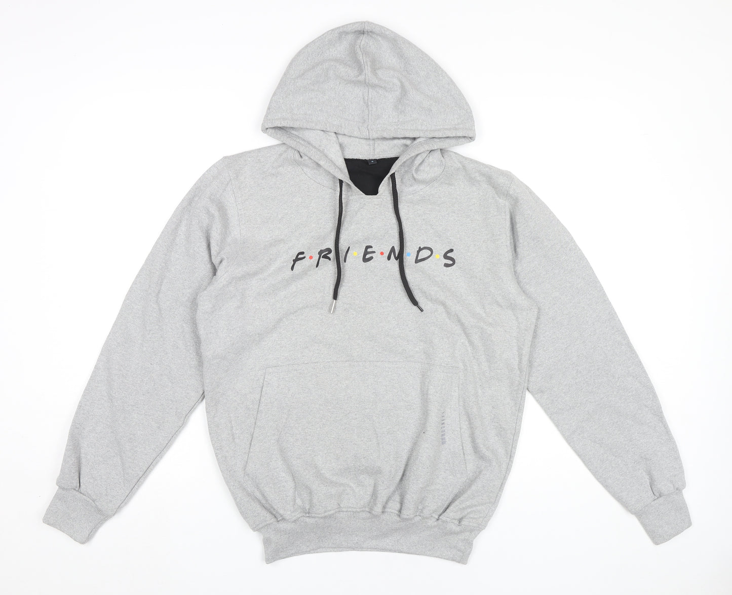 Friends Grey Unisex Adults Pullover Hoodie Small Logo Print