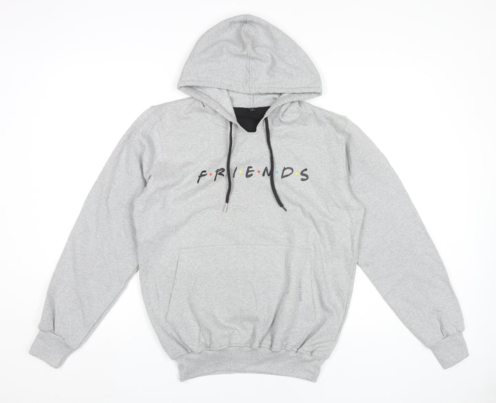 Friends Grey Unisex Adults Pullover Hoodie Small Logo Print