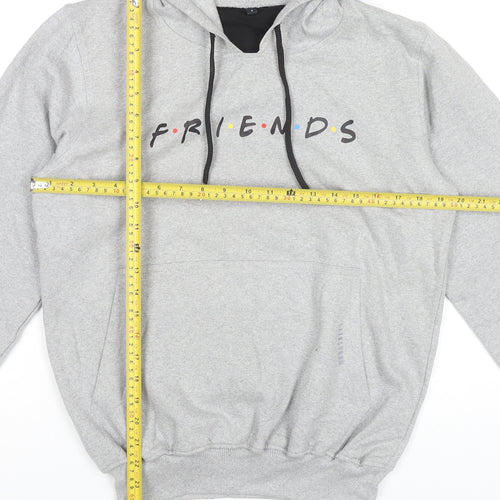 Friends Grey Unisex Adults Pullover Hoodie Small Logo Print