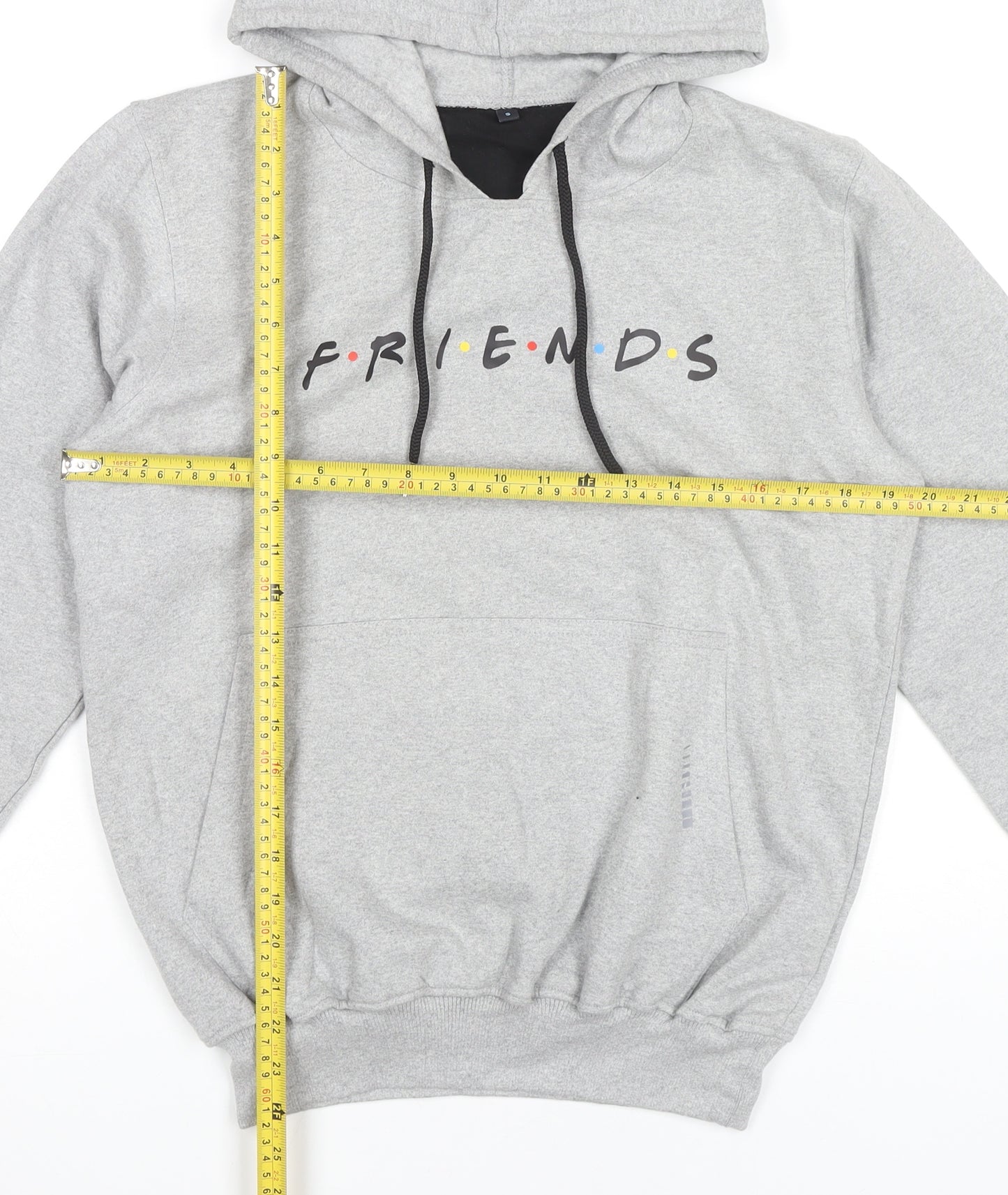Friends Grey Unisex Adults Pullover Hoodie Small Logo Print