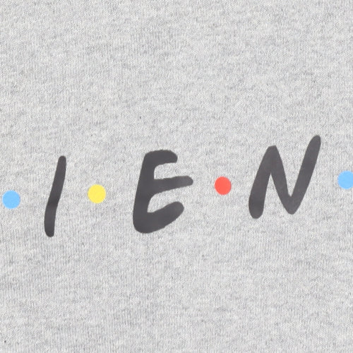 Friends Grey Unisex Adults Pullover Hoodie Small Logo Print