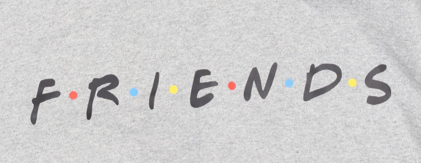 Friends Grey Unisex Adults Pullover Hoodie Small Logo Print