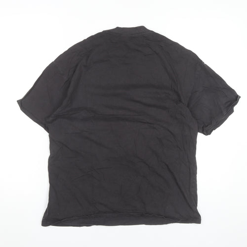 H&M Divided Womens Black Racing Graphic Cotton T-Shirt Size 2XS