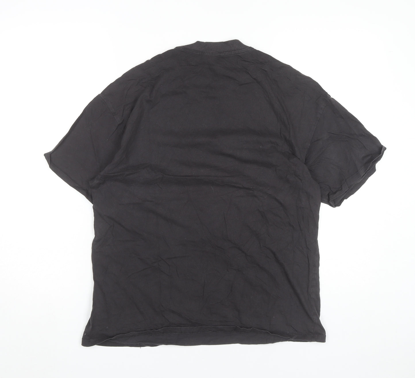 H&M Divided Womens Black Racing Graphic Cotton T-Shirt Size 2XS