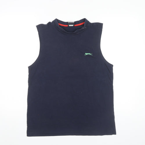 Slazenger Men's Blue Sleeveless Crew Neck Jersey Cotton T-Shirt M