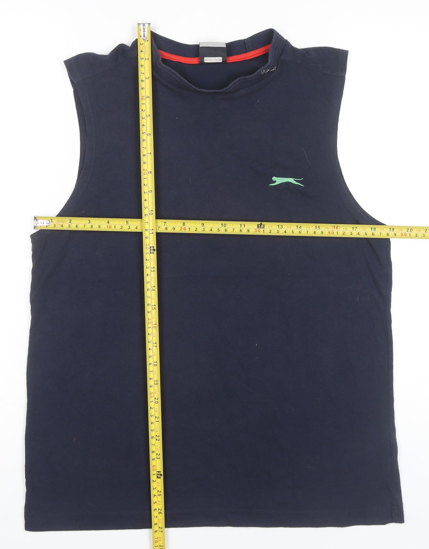 Slazenger Men's Blue Sleeveless Crew Neck Jersey Cotton T-Shirt M