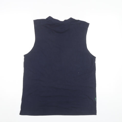 Slazenger Men's Blue Sleeveless Crew Neck Jersey Cotton T-Shirt M