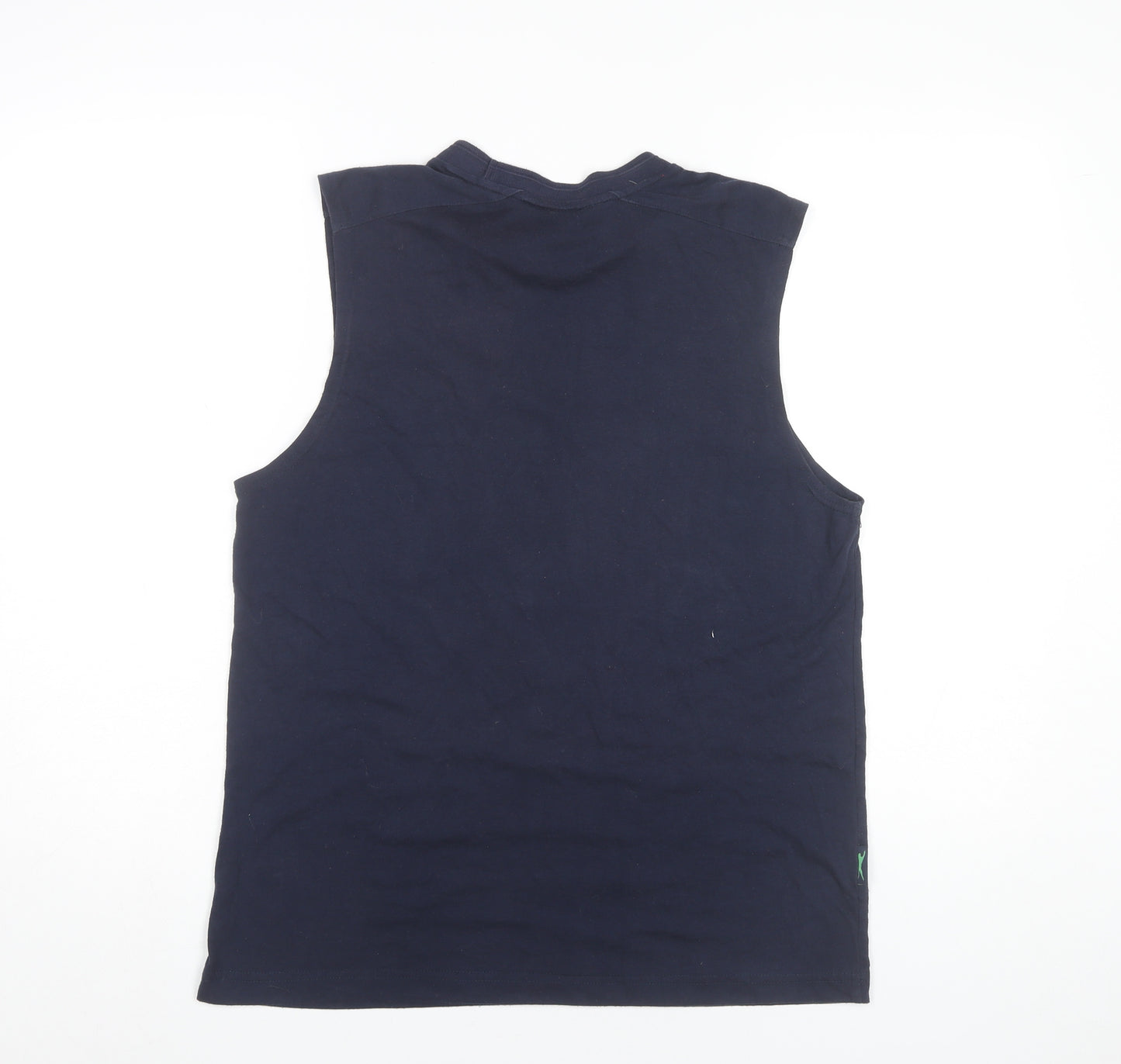 Slazenger Men's Blue Sleeveless Crew Neck Jersey Cotton T-Shirt M