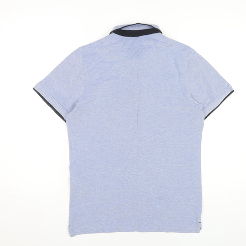 Jack & Jones Men's Blue Polo Shirt Size M Cotton Short Sleeve