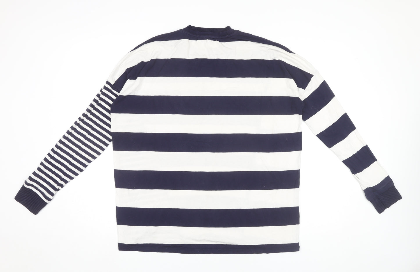 Warehouse Womens Navy White Striped Long Sleeve Viscose Top Size 14