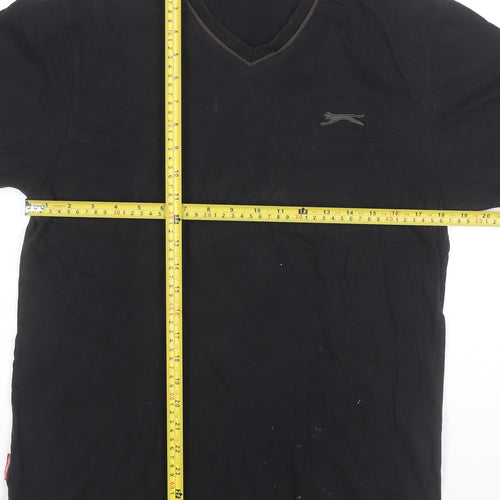 Slazenger Men’s Black Small V-Neck Cotton Short Sleeve T-Shirt