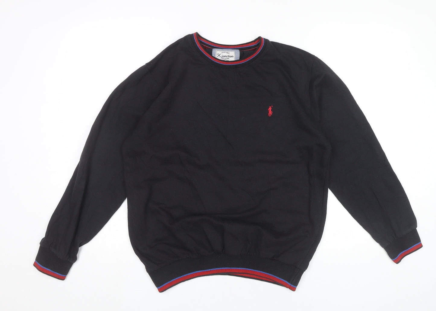 Kjunction Men’s Black Pullover Sweatshirt L Crew Neck Casual